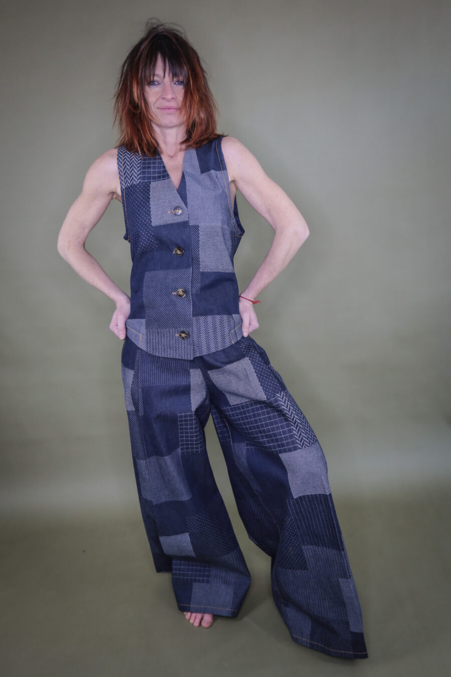 JEANS PALAZZO PATCHWORK